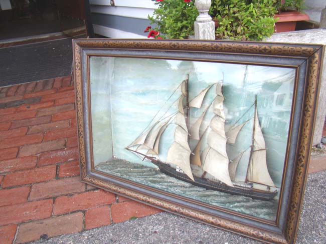 A 19th century Diorama of a three-masted ship circa 1860-1880 — image 3